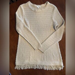 J. Jill Cream Textured Turtleneck Sweater